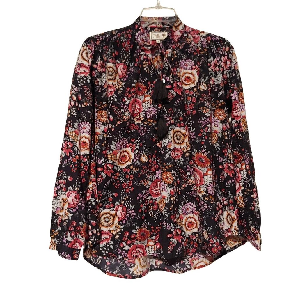 Mille Joni Floral Tie Neck Top Bloomsbury Tassel Mature Business S Cottage Boho